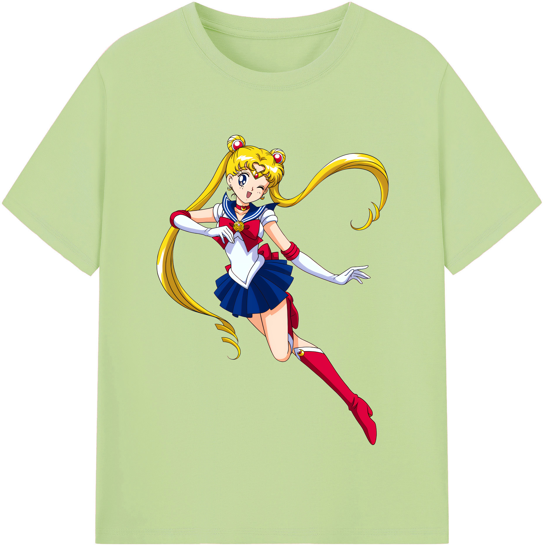 （画像用） 美少女戦士セーラームーン 月野 うさぎ つきの うさぎ Sailor Moon Tsukino Usagi 綿100％半袖Tシャツ（フロントプリント）